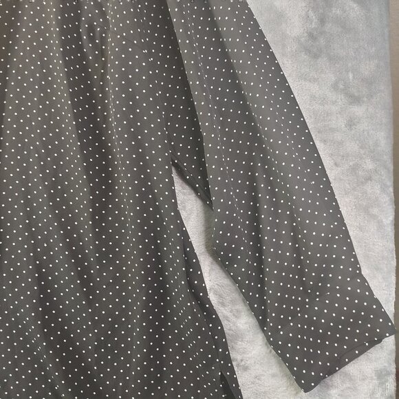 Lane Bryant Women’s 18/20 Black Polka Dot Blouse ButtonUp Career Office Plussize - Picture 5 of 12